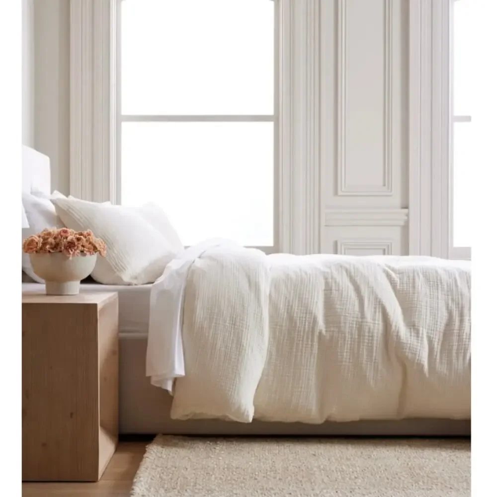 Quince Organic Airy Gauze King Duvet Set Ivory Duvet IvoryNWOT# 78